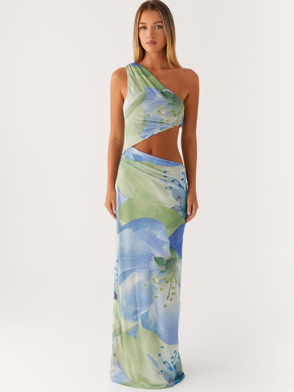 Peppermayo Wilder Maxi Dress – Blue & Green Flower Print
